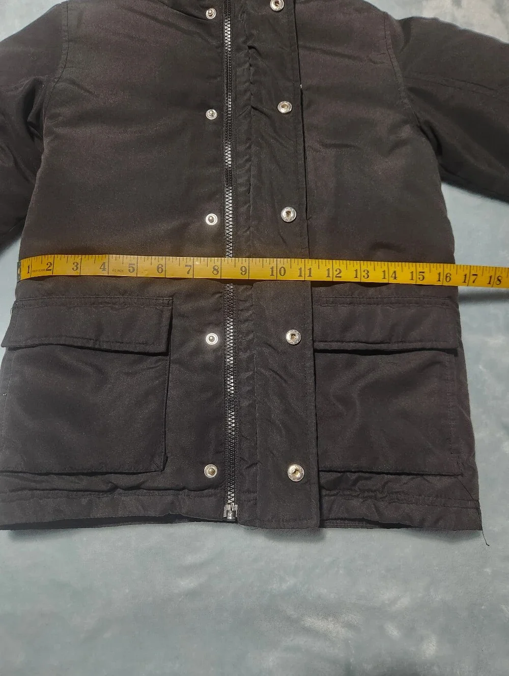 Old Navy Kids Black Hooded Puffer Coat with Faux Fur Trim